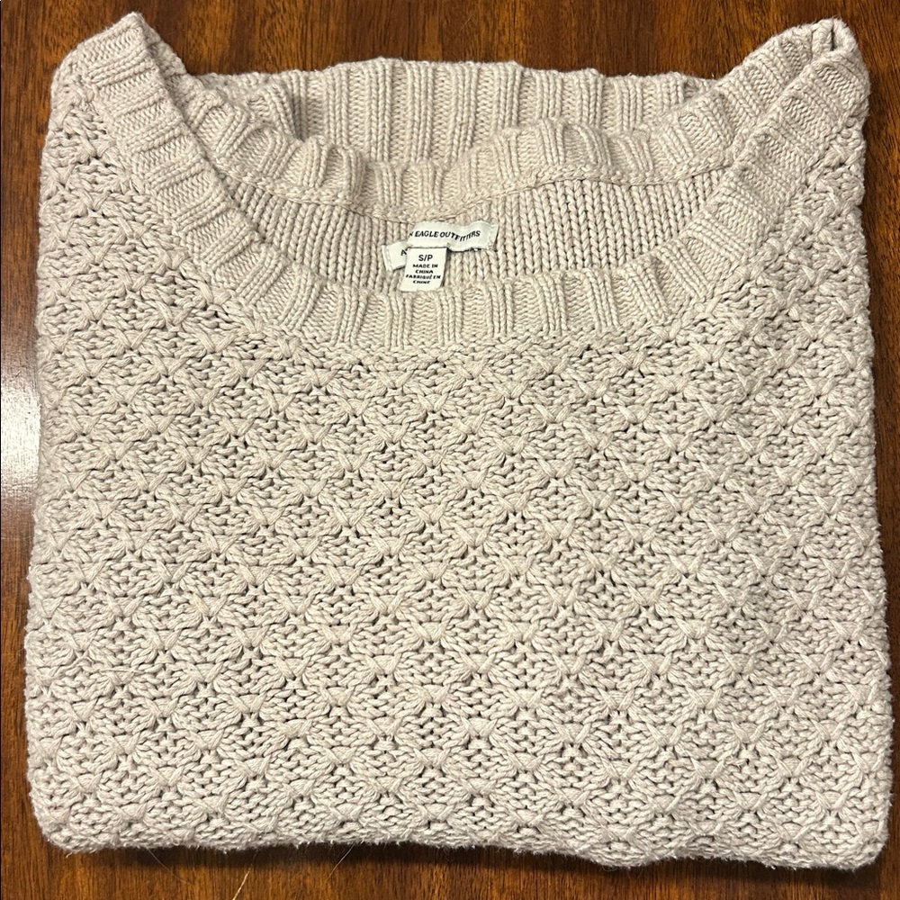 American Eagle Outfitters Taupe Knit Sweater - Size S
